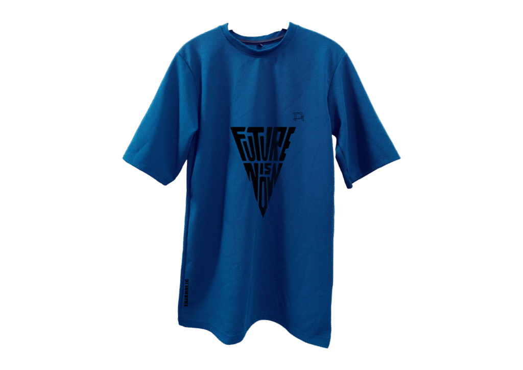 trendy oversized t-shirt layered under denim jacket