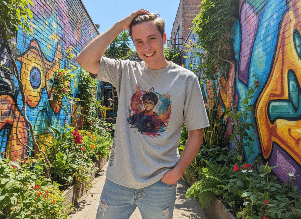 Front and back display of Harry Potter Gryffindor Oversized Tee
