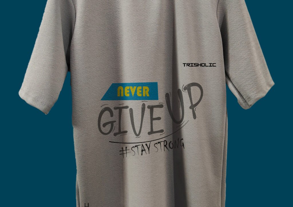 Never Give up Best Motivational Stylish oversize t-shirt | Trisholic