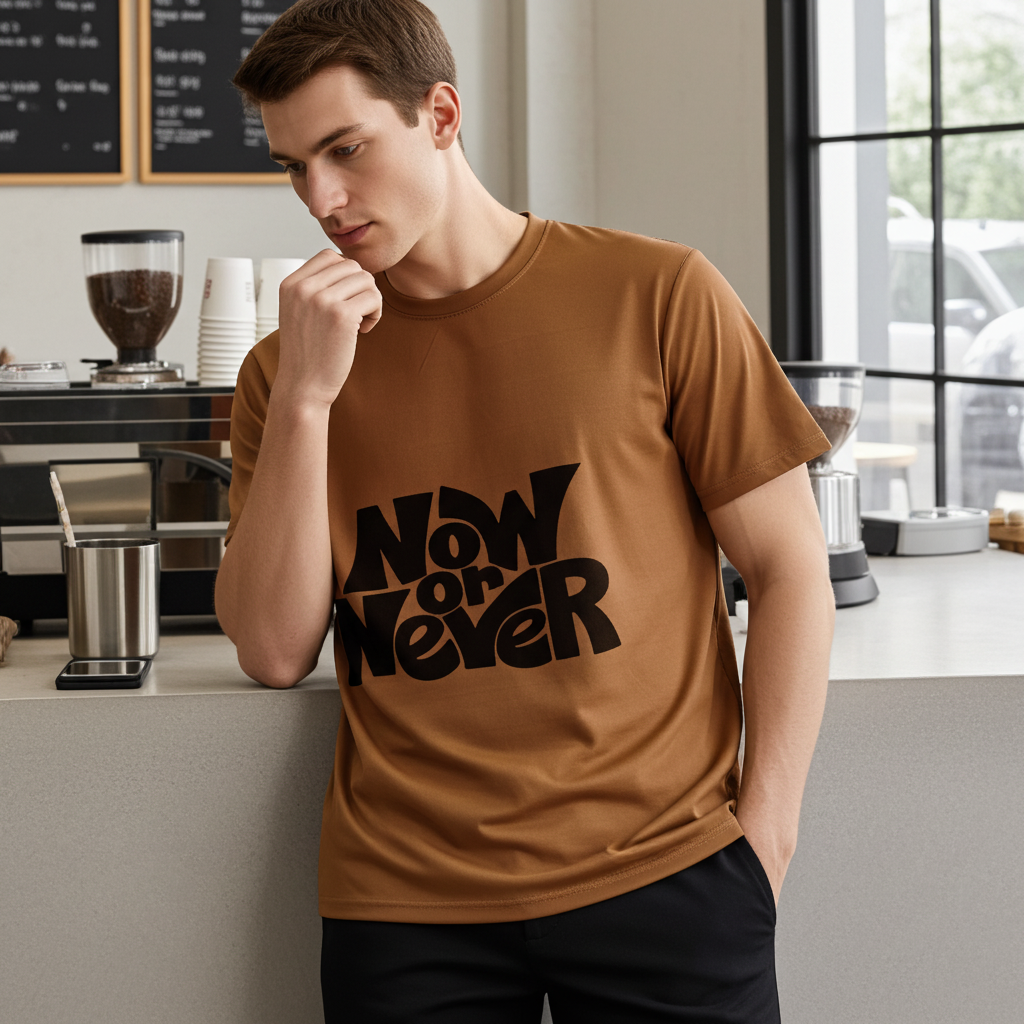 polyester blend slim fit t-shirt lightweight design